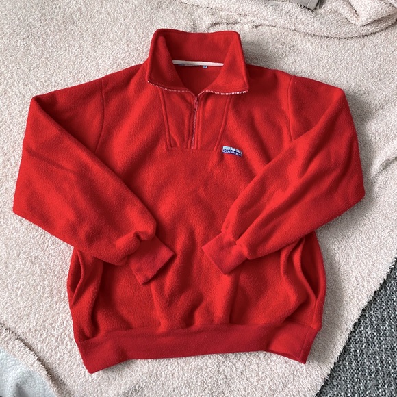 Vintage Sweaters - VINTAGE Red Quarter Zip